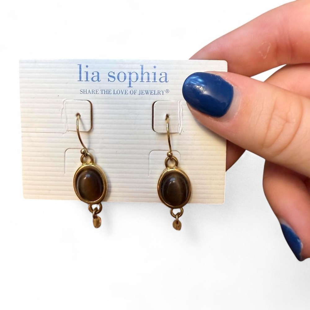 Lia Sophia gold-tone drop earrings